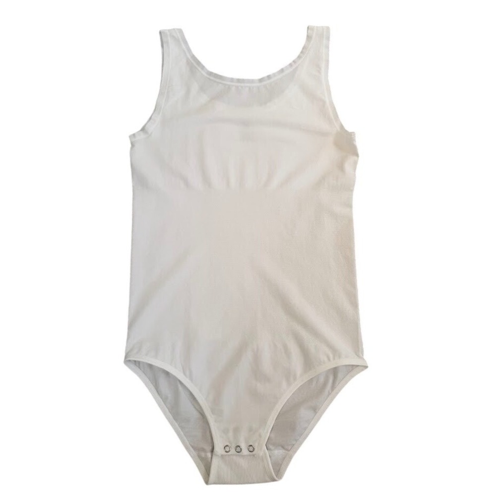Essentials by Tummy‎ Tank White Seamless Slimming Bodysuit 1X/2X